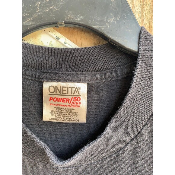 black t-shirt L "Over The Hill" graphic, characteristic of humorous novelty - Picture 4 of 9